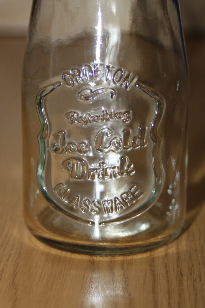 2 Collectable Drinks Bottles - Crofton Refreshing Ice Cold Drink Glassware