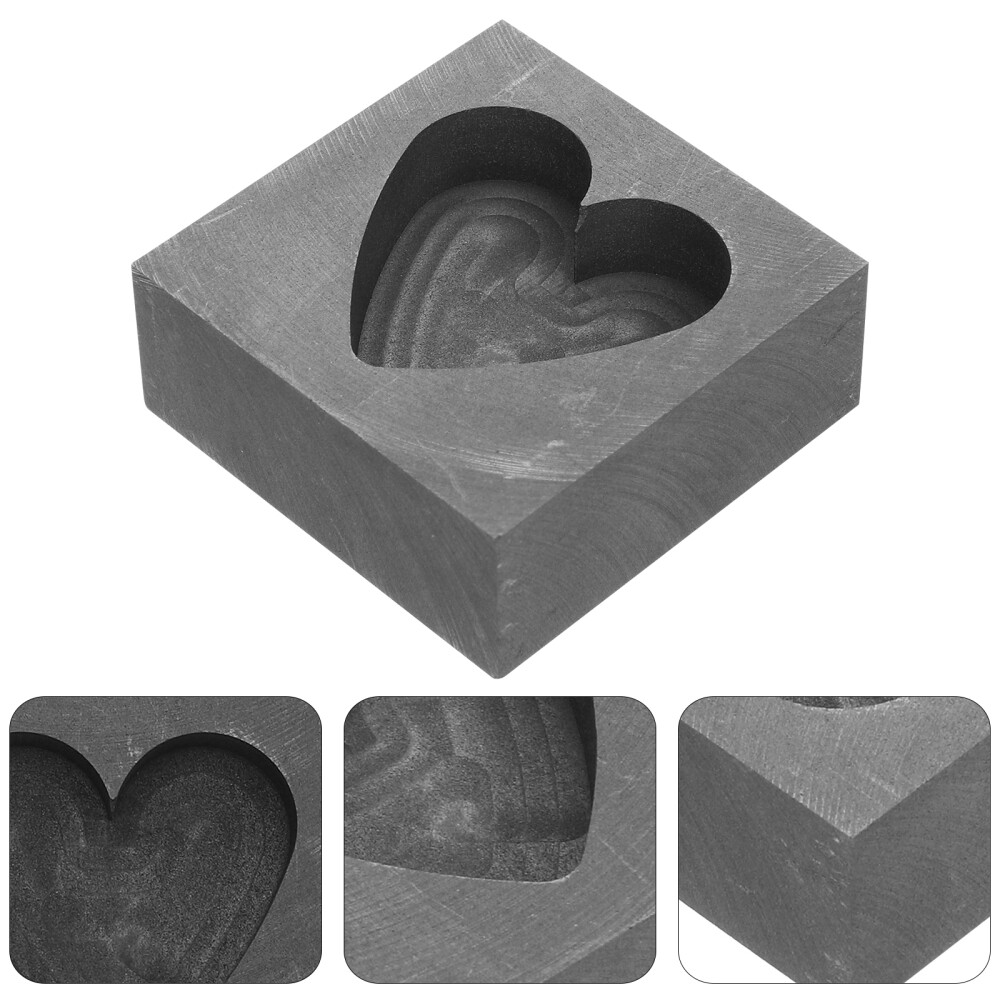 Graphite Molds for Casting Refining Scrap Heart Shaped Ingot Manual Gold Model