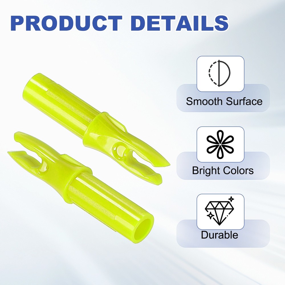 30 Pack Archery Arrows Nocks 6.2mm Plastic Insert Arrow Nock Yellow
