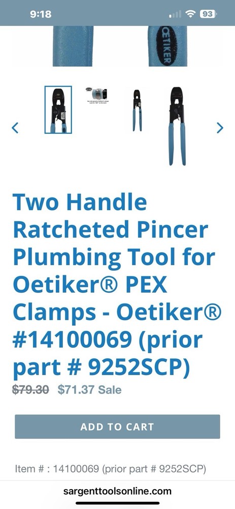 Oetiker 14100069 Pex Clamp Tool