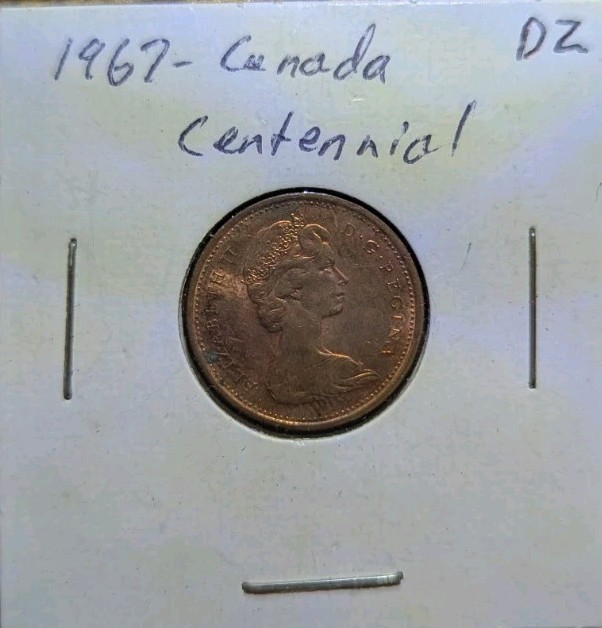 1967 Canada Centennial Penny Coin DZ