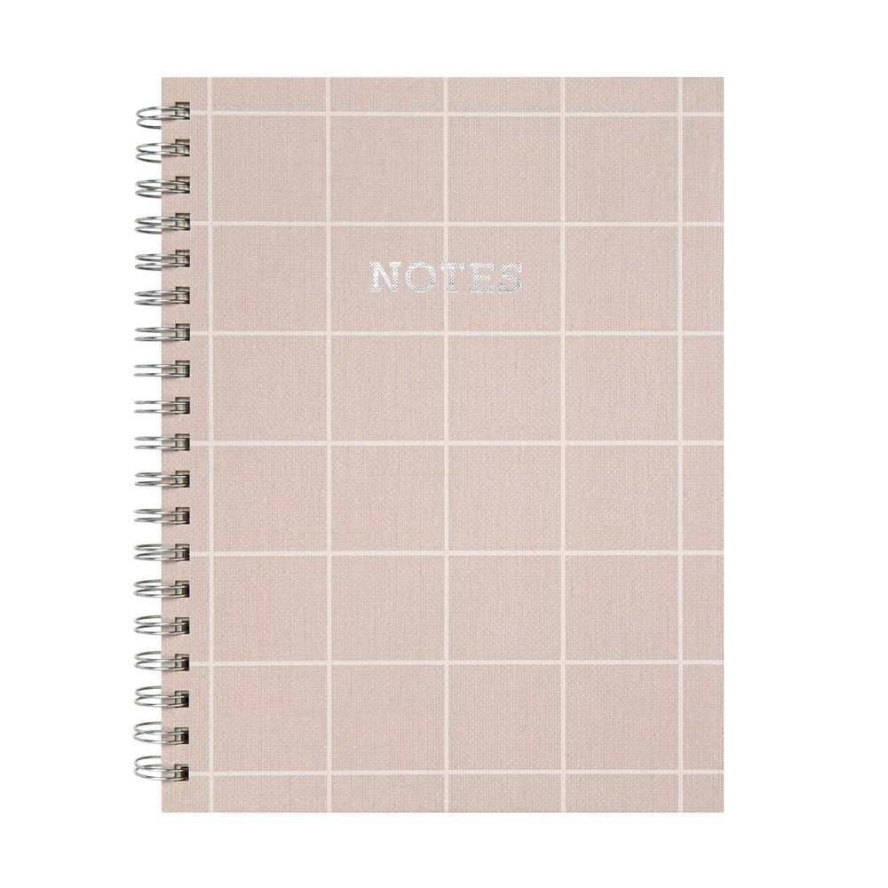 Spiral Bound Notepad 7.4"x9.75" Checked Tan 105 Sheets Office Home