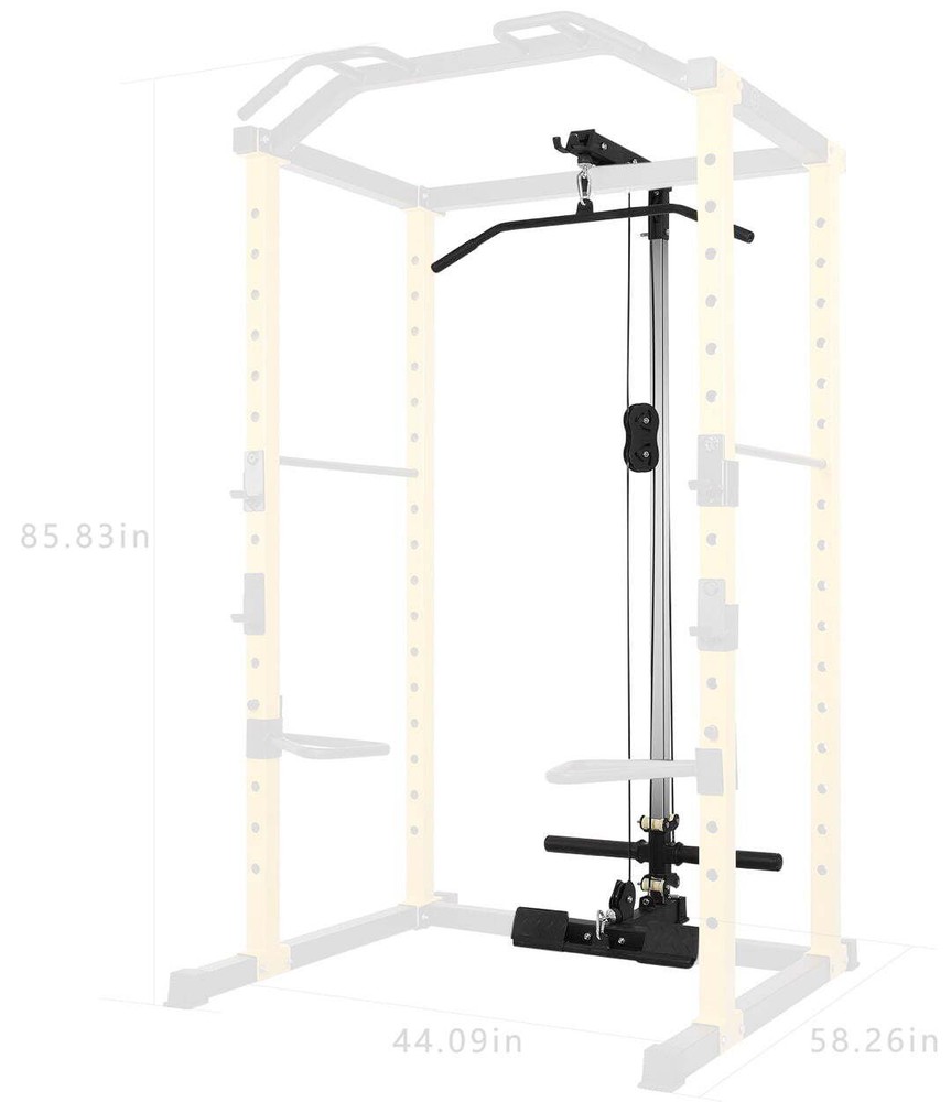 1000 Lb Capacity Adjustable Power Cage Rack Lat Pull Down Cable Crossover New