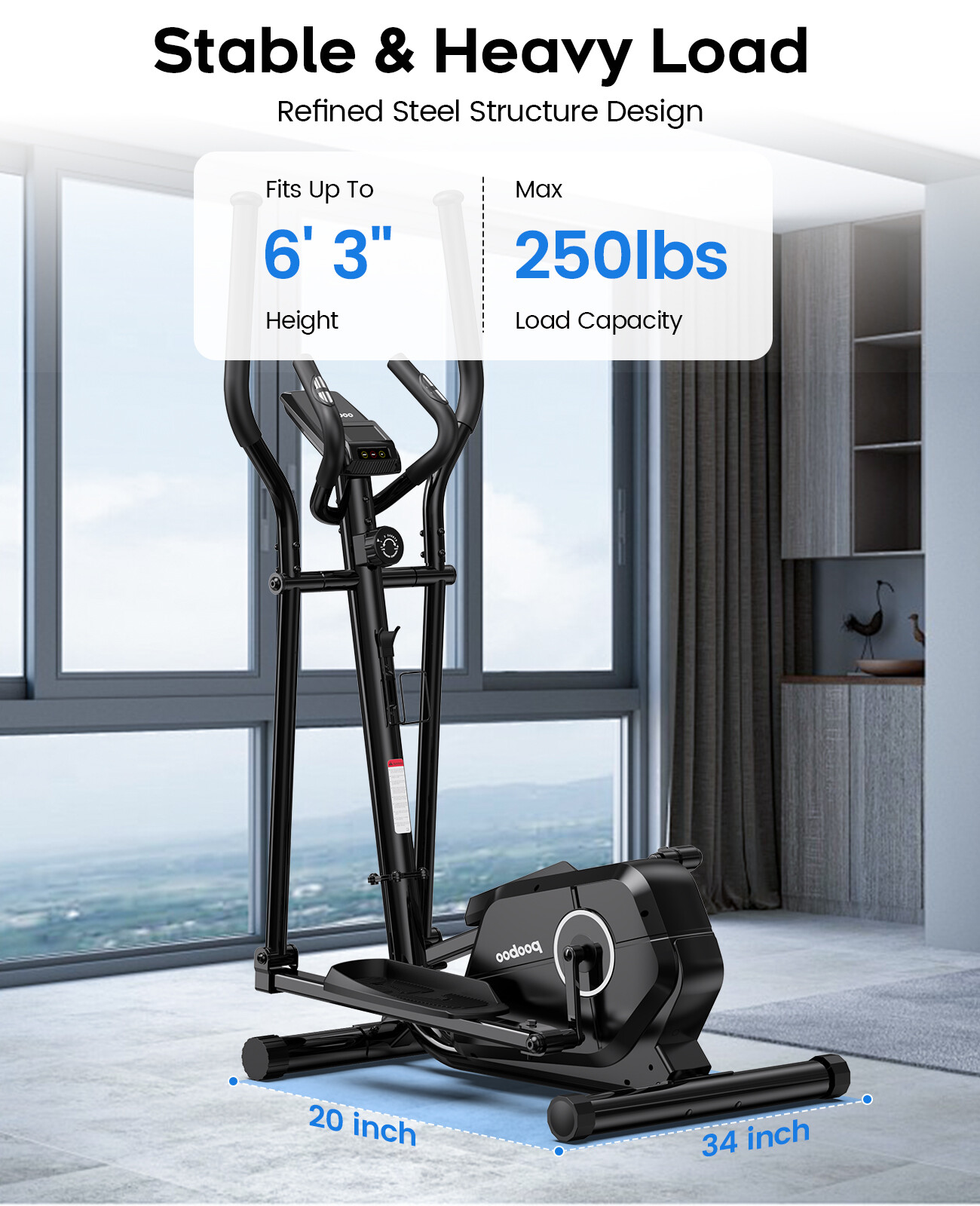 Indoor Elliptical Machine Cross Trainer Exercise Machine Fitness Workout Cardio