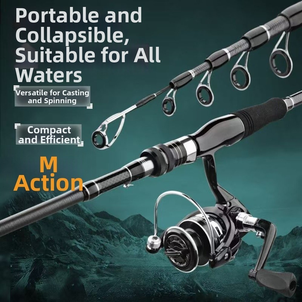 For Fixed Spool Reels Telescopic Rod For Backpacking 5-section Telescopic