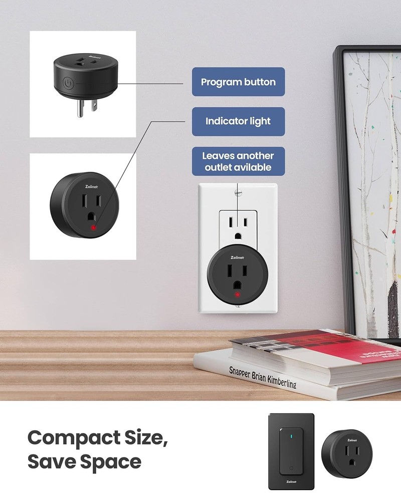 2 Pack Remote Control Outlet Plug Switch, 1500W On Off Power Switch