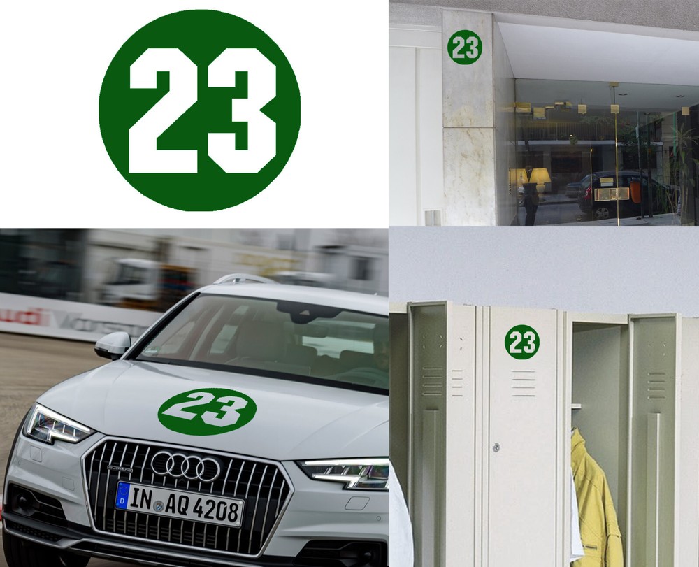 Number 23, Sticker Vinyl Cut, Version Via C