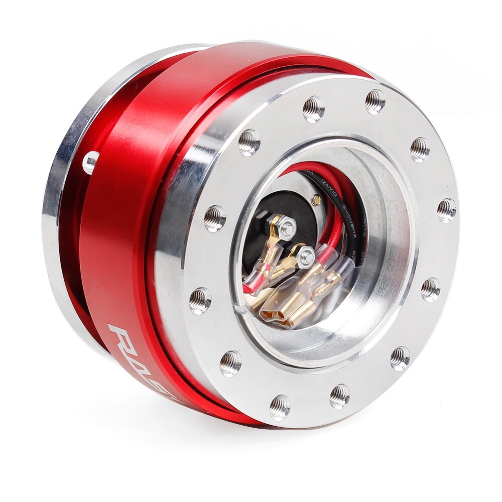 14" Universal Deep Dish Suede Racing Steering Wheel & Ball Quick Release Adapter