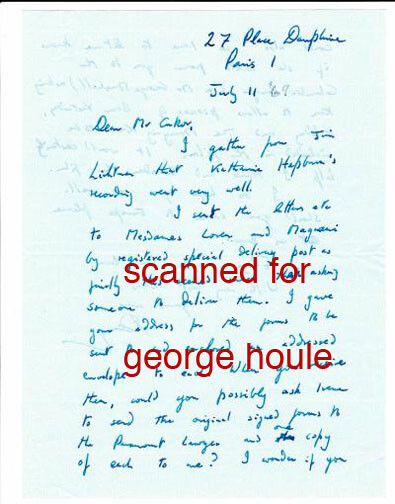 DERRY MOORE - LETTERS - SIGNED - CUKOR  - PHOTOGRAPHER