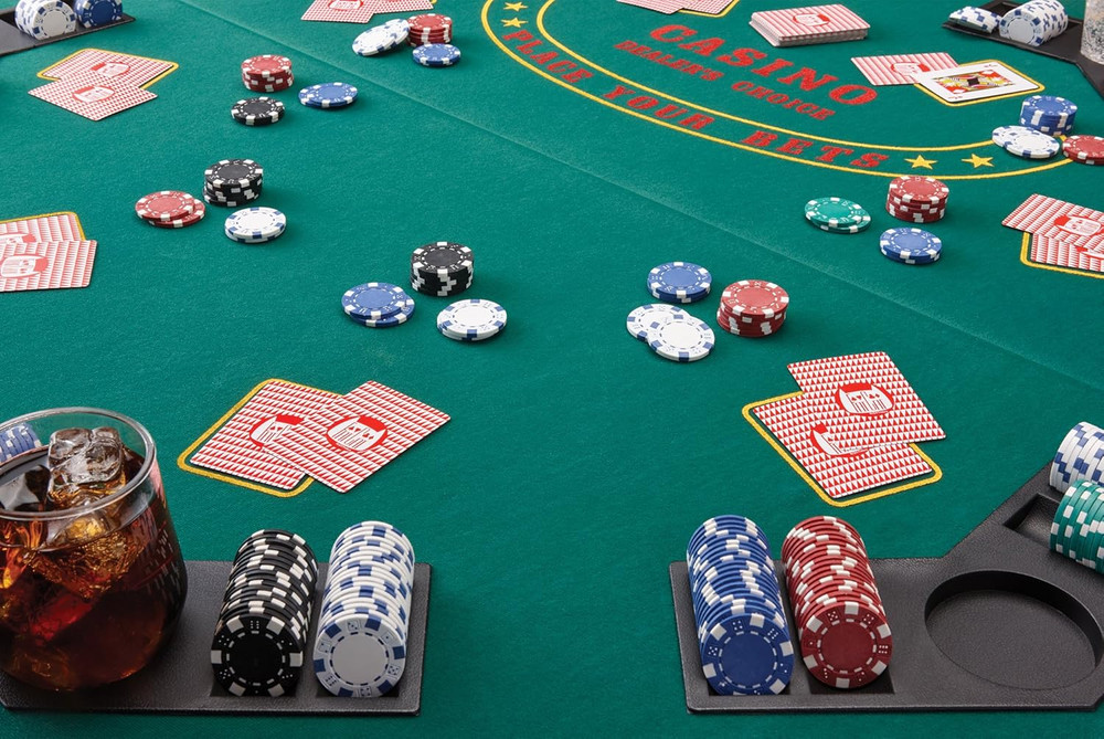Folding Blackjack/Poker Game Table Top: Octagon Layout, 8 Player