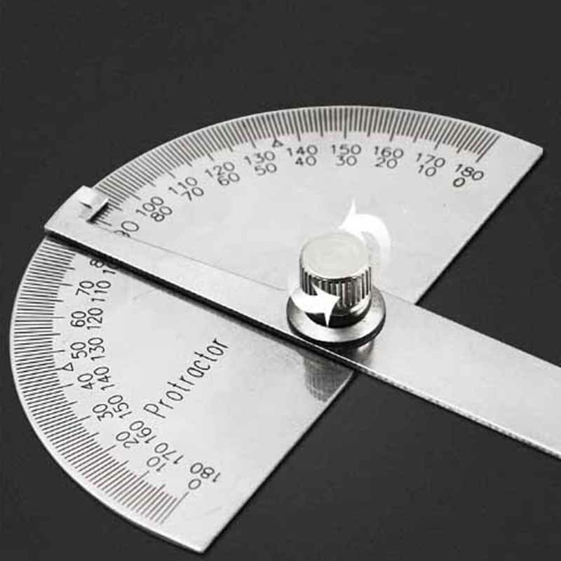 Stainless Steel Bevel Protraction 0-180 Degree Angle Measuring Protractor Ruler