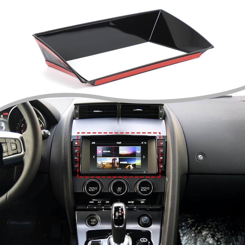 ABS Gloss Black Navigation Screen Frame Cover For Jaguar F-Type 2013-2018
