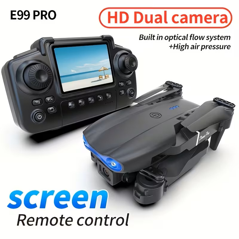 E99 Pro Drone With Dual Camera & Dual Battery Foldable RC Quadcopter For Beginne