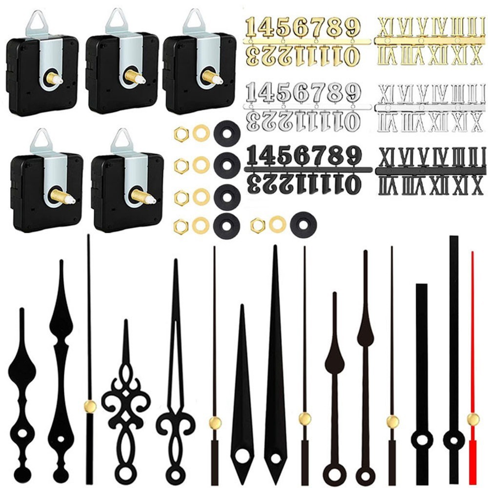 Wall Clock DIY Mechanism with Silent Operation Includes Pointers and Cards