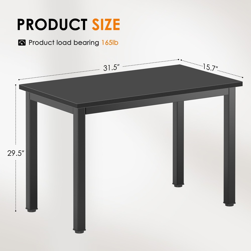 31.5 Inch Black Walnut Small Computer Desk Adjustable Home Office Table