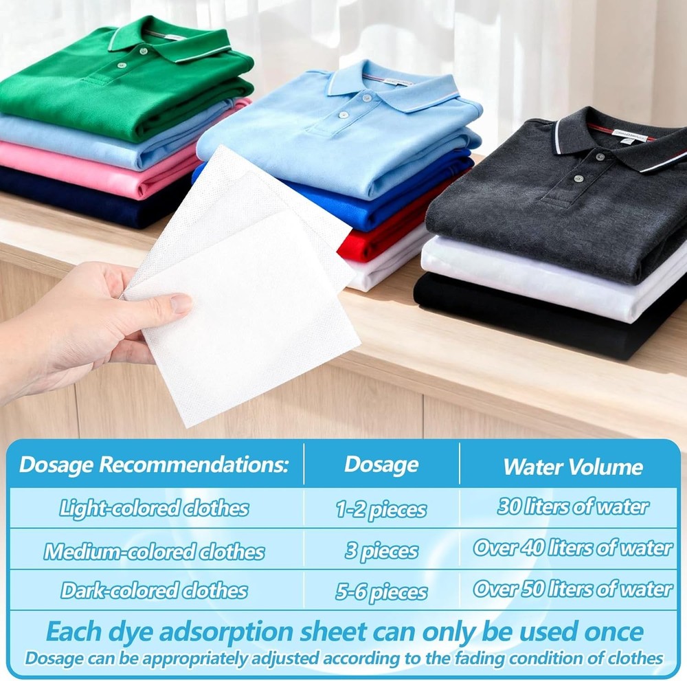 Rainflow Color Catcher Sheets 100 Count Laundry Dye Transfer Preventer Dye