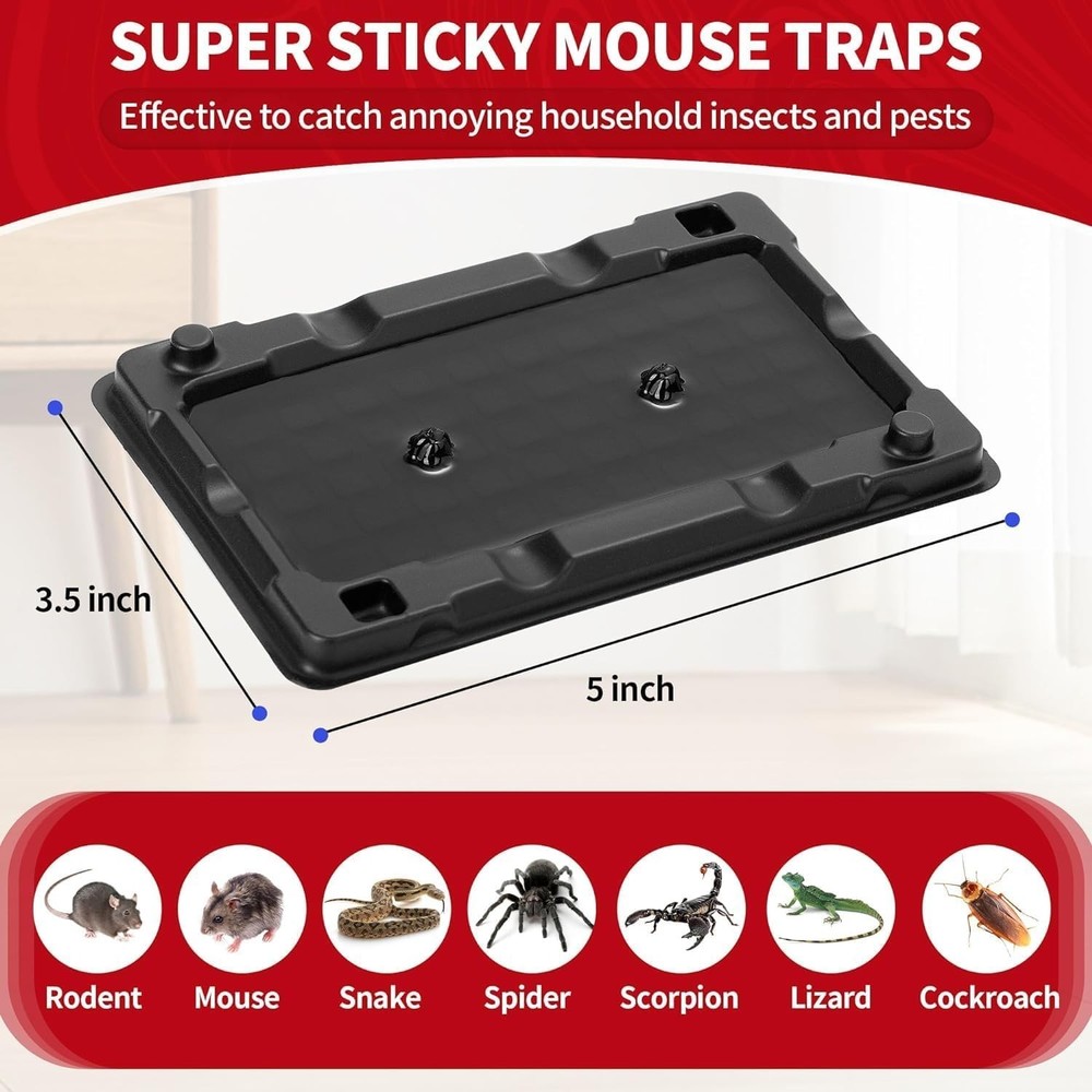 Versatile 48 Pack Glue Traps for Mice & Insects - Pet Friendly & Easy to Use