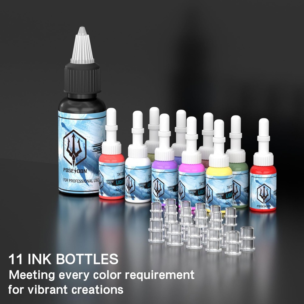 POSEIDON Tattoo Pen Set, Cordless Gun Kit TK161, Multicolor