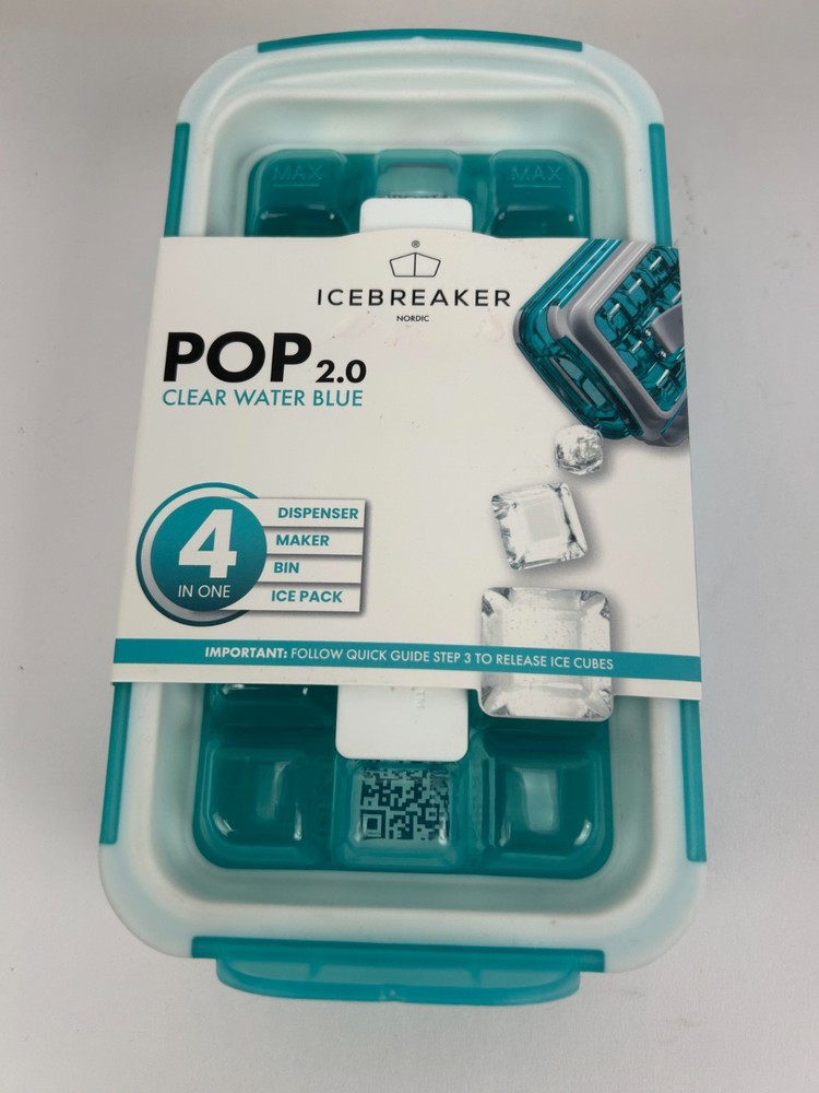 Icebreaker Pop Clear Water Blue Ice Cube Maker/Pack New in Package