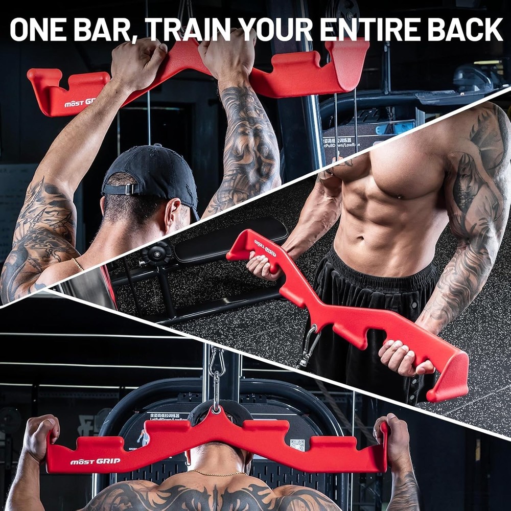 LAT Pull Down Bar with 6 Ergonomic Handles Neutral Grip LAT Pulldown Attachments