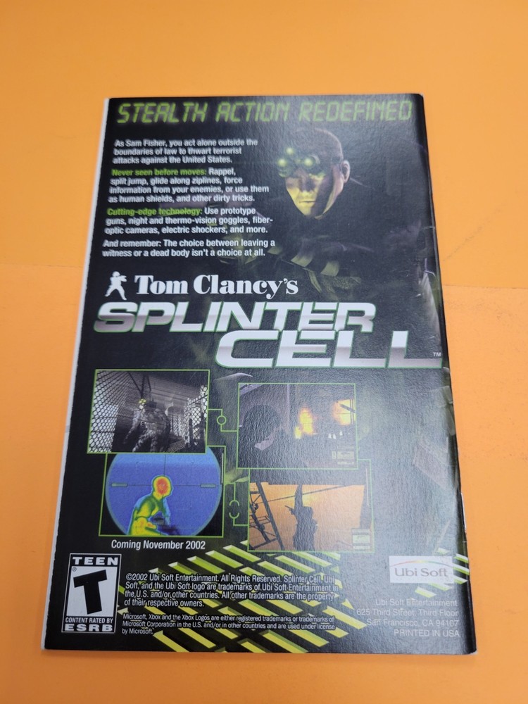 XBOX Manual Tom Clancys Ghost Recon