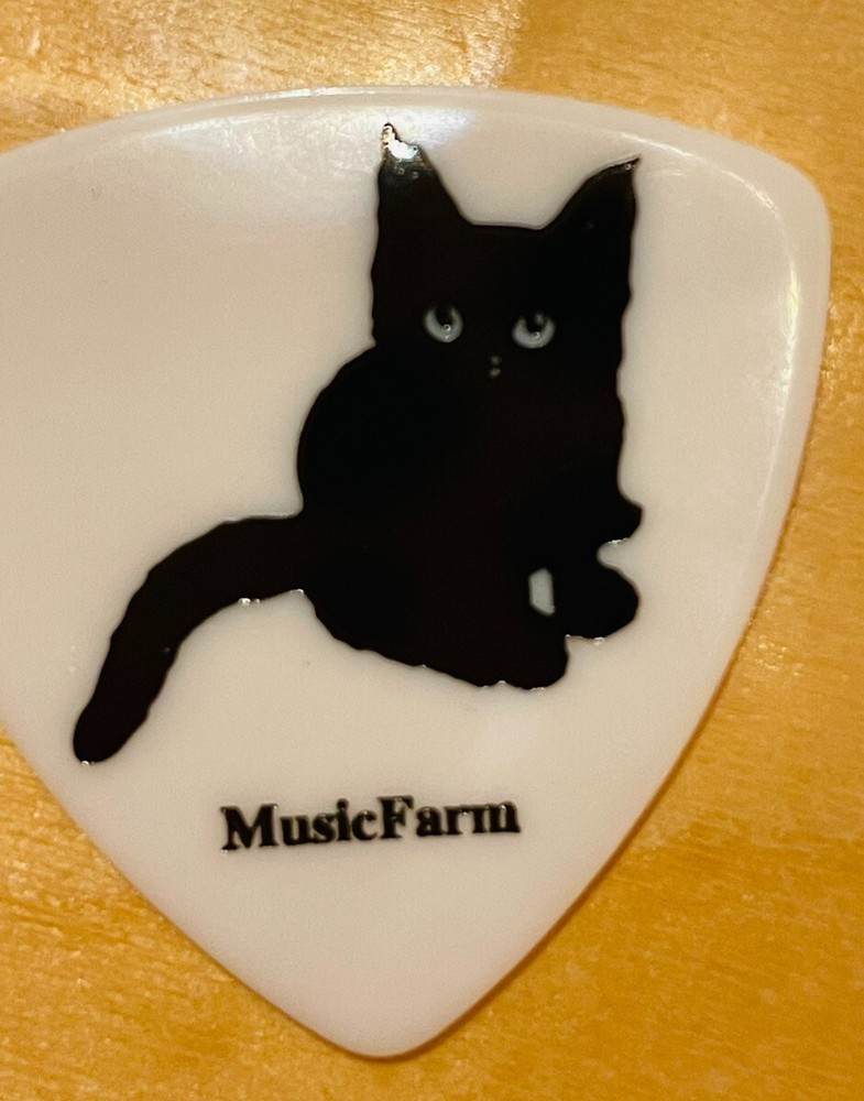 Music Farm Original Guitar Pick Black Kitten Pattern Triangle Medium