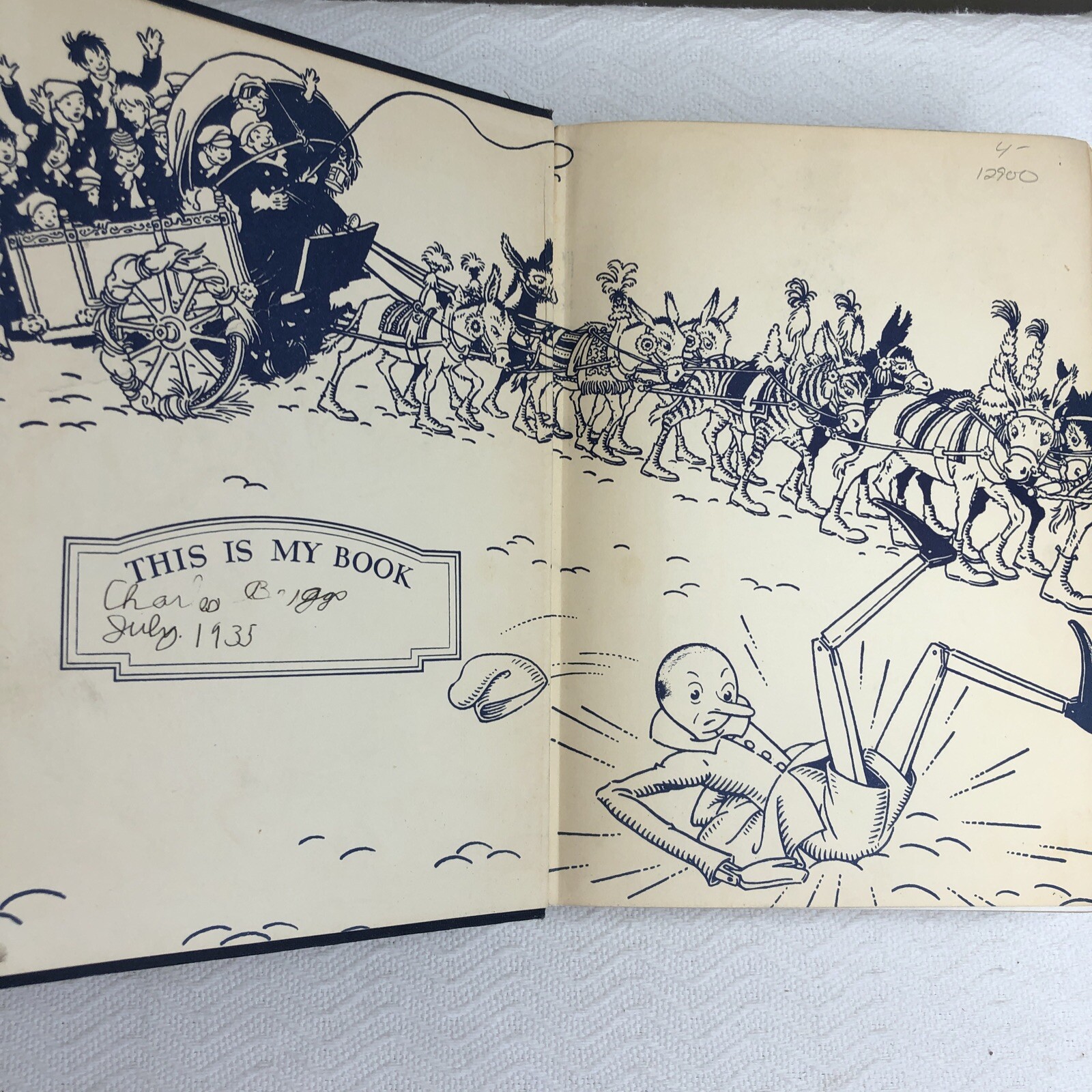 PINOCCHIO C. Collodi VTG Color Illustrated Maud & Miska Petersham 1932 HC