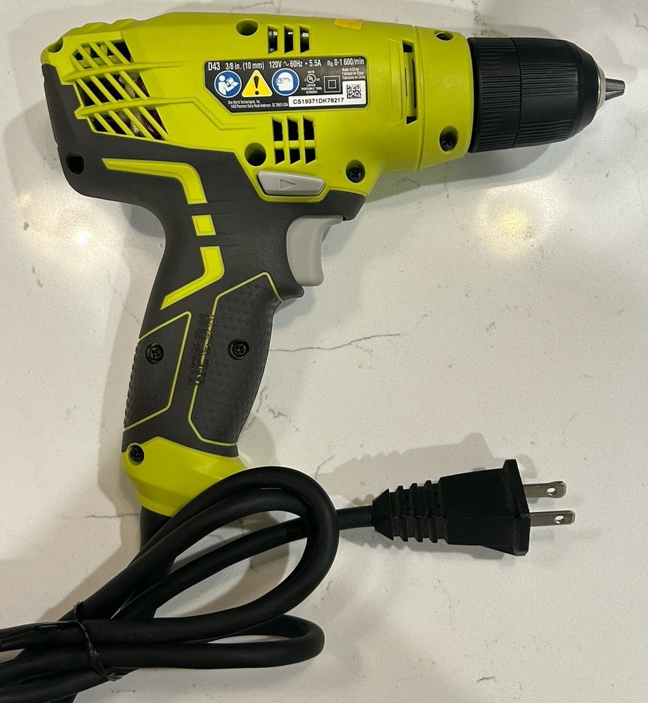 Electric Drill Ryobi 3/8 in. Corded Drill – 120V Variable Speed – Model D43