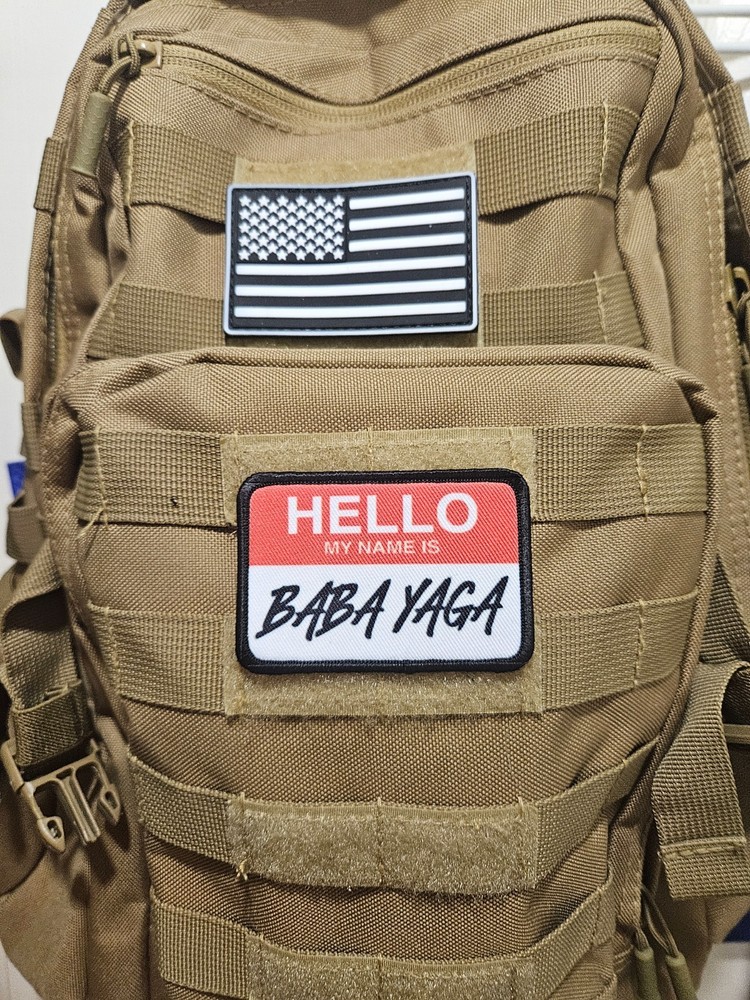 My name is Baba yaga funny removable patch green 2"x3" hook & loop funny patch