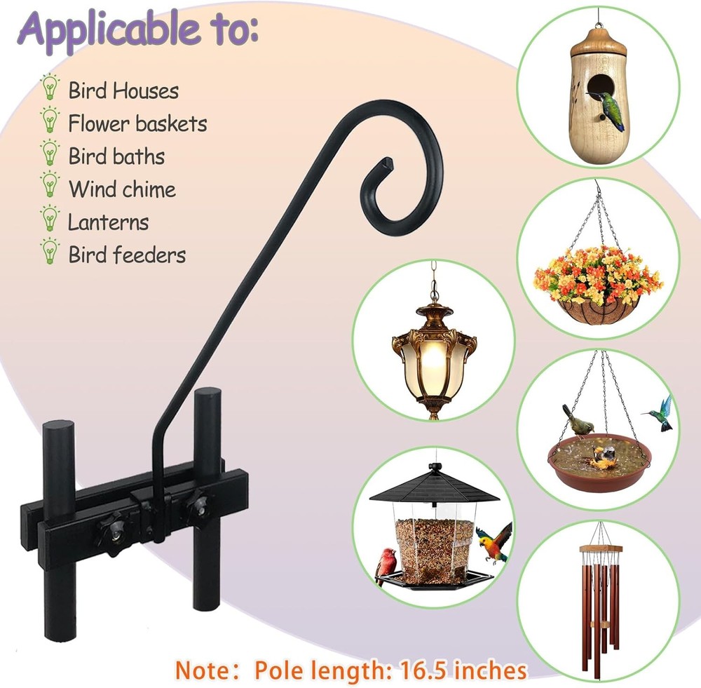 Deck Hook Rail Suitable for Hanging Flower Baskets Wind Chimes Planters Bird Fee