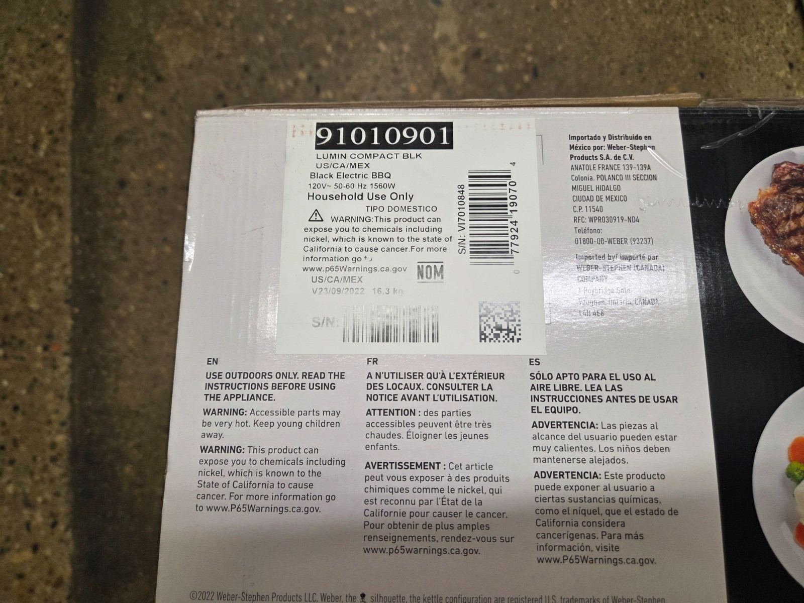 Weber Lumin Compact Electric Grill Black 91010901 NEW Sealed Box