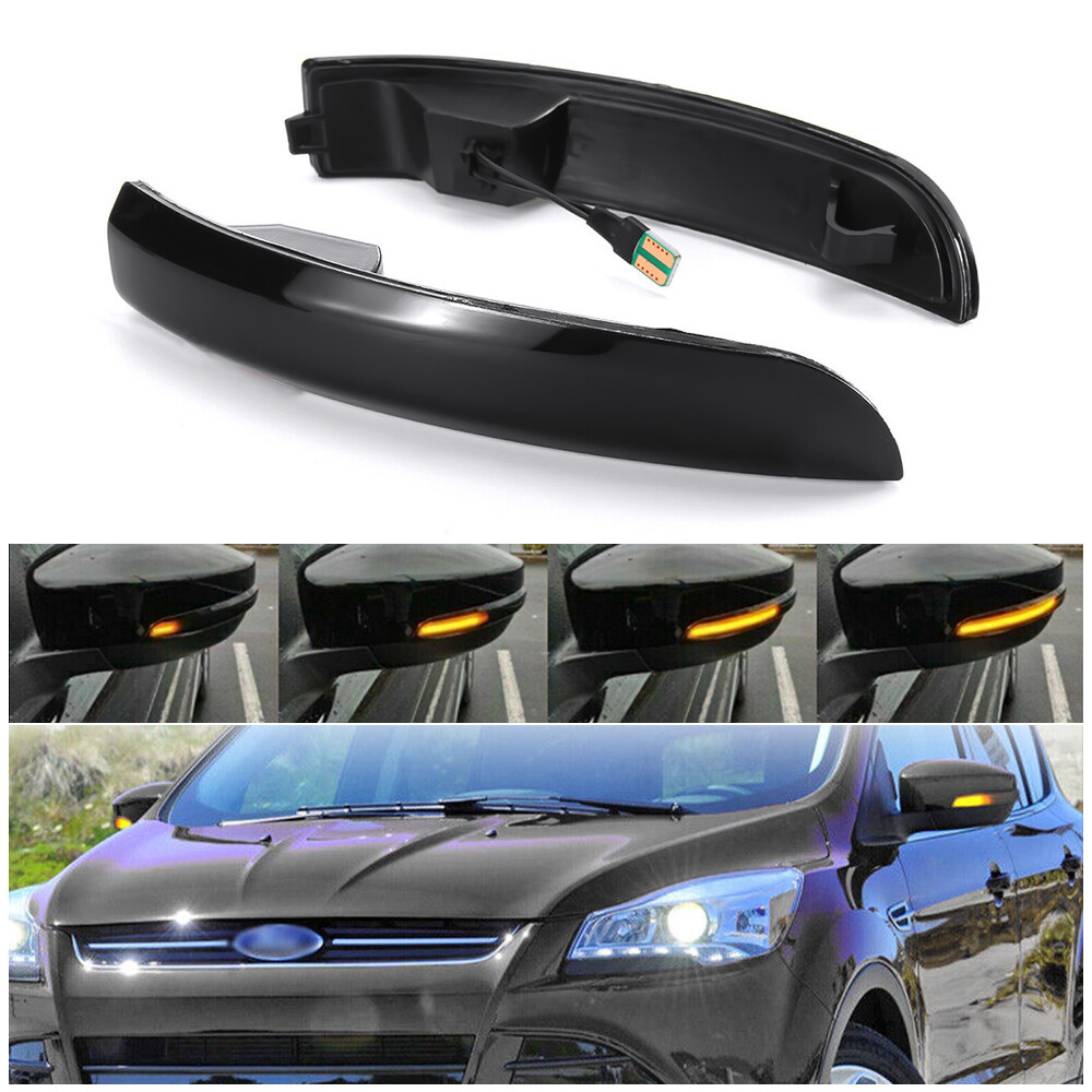 SMOKED SEQUENTIAL LED SIDE MIRROR TURN LIGHT SIGNAL FOR FORD FOCUS 3 MK3 2012-18
