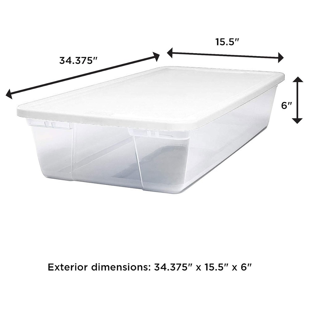 Homz Snaplock 41 Qt Stackable Plastic Container w/Latching Lid (2pk) (Open Box)