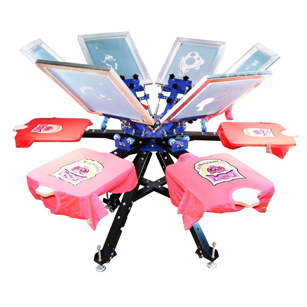 Micro-registration 6 Color 6 Station Screen Printing Press Rotary Screen Printer