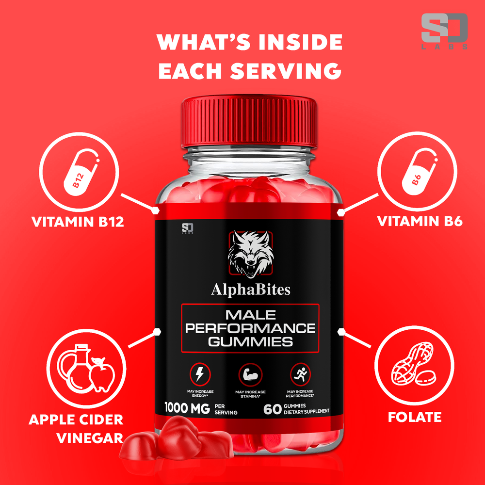 (2 Pack) Alpha Bites Male Gummies Advanced Performance and Stamina (120 Gummies)