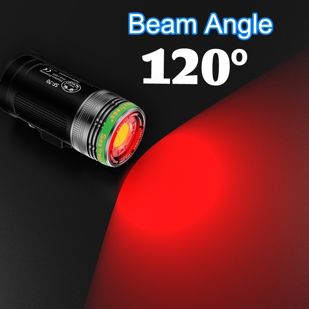 SEAFROGS SF-70 7000LM Professional Diving Video Light Strobe Light
