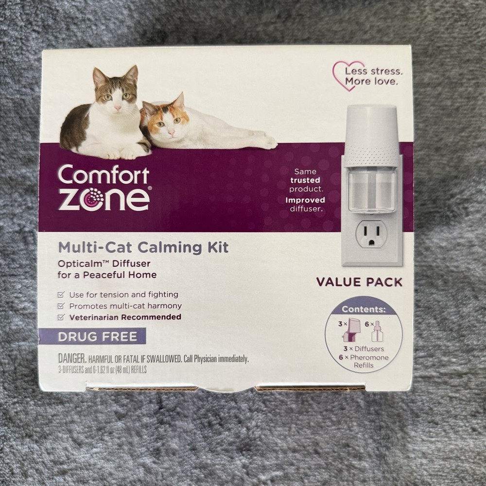 New Comfort Zone Multi-Cat Calming Kit Value Pack (3 Diffusers, 6 Refills)