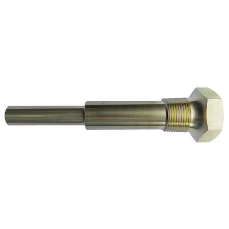 Industrial Thermowell, Brass, 1-1/4-18, 24C455
