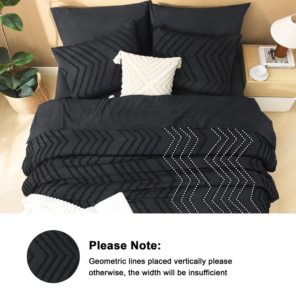 Litanika Black King Size Comforter Set with Sheets - 7 (104"x90"),