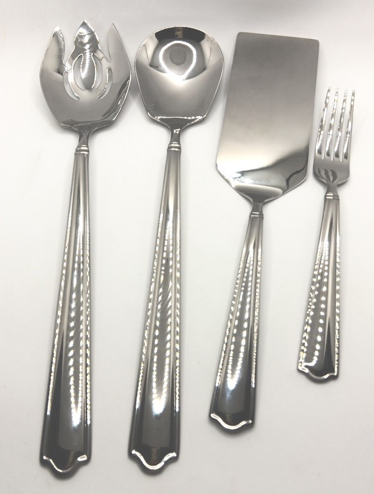 Reed & Barton Big 4 Piece Serving Hostess Set Stainless Flatware