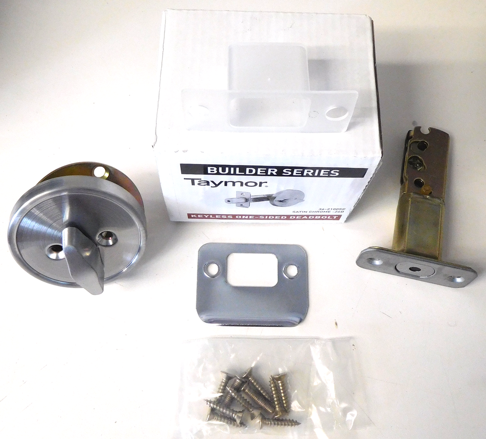 Taymor 36-2100SC Keyless One Sided Deadbolt Satin Chrome Builder Series