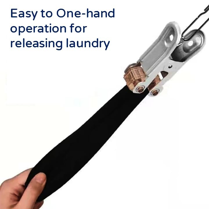 Quick Release Stainless Steel Laundry Drying Rack with Clips, Swivel Hook Win...
