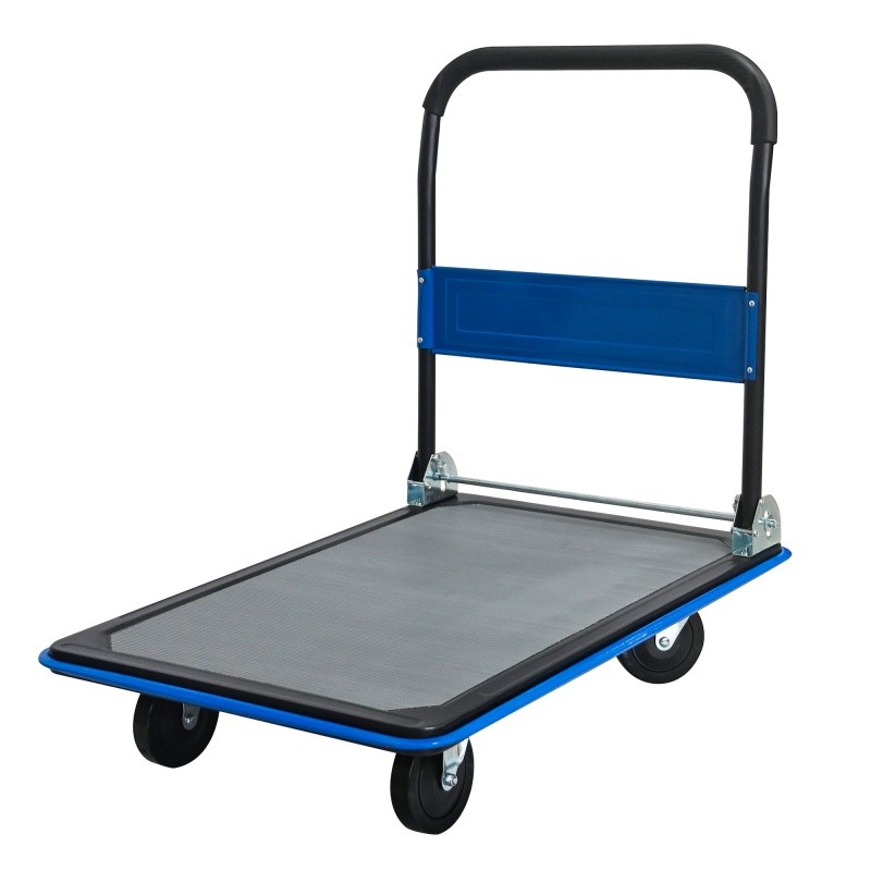 660lbs Flatbed Cart, Blue Foldable Cart Dolly 35.4"X23.6" Platform Hand Truck
