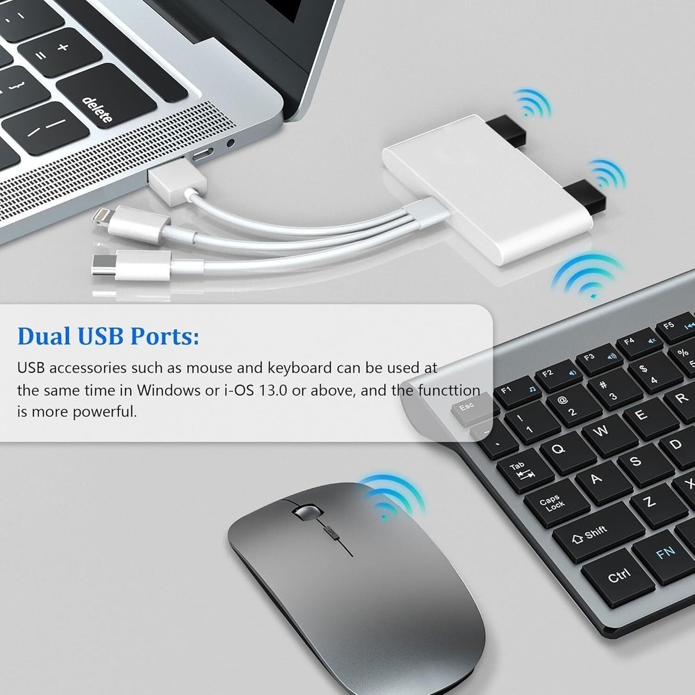 USB 3.0 5-in-1 Memory Card Reader OTG Adapter – SD, microSD, USB-C & Lightning