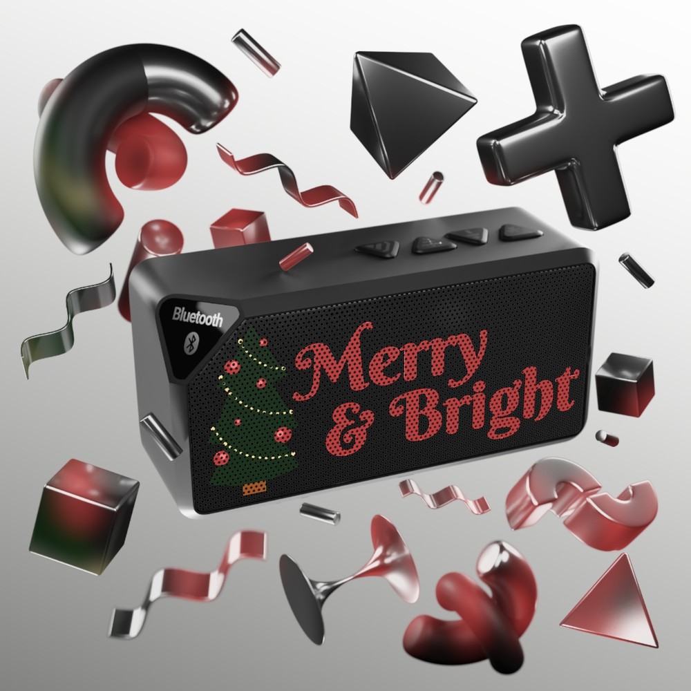 Merry & Bright Bluetooth Speaker | Holiday Christmas Tree Design