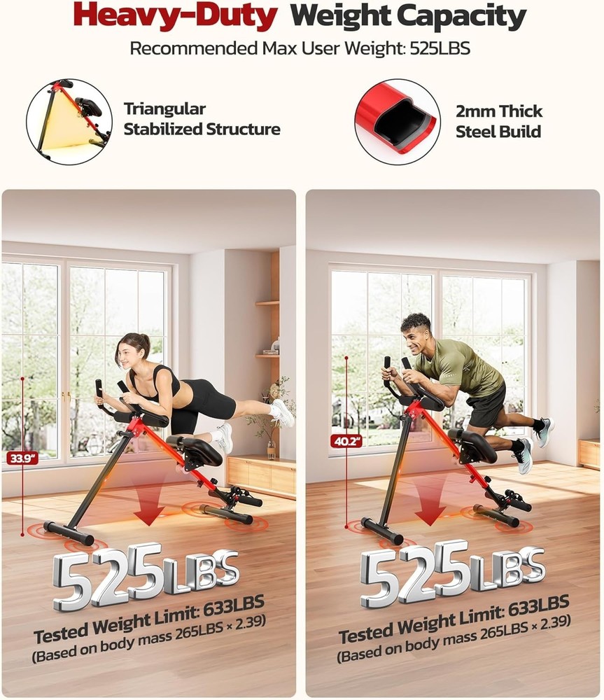 2-in-1 Ab & Rowing Machine - Foldable, 7-Length Adjustable, for Home Gym