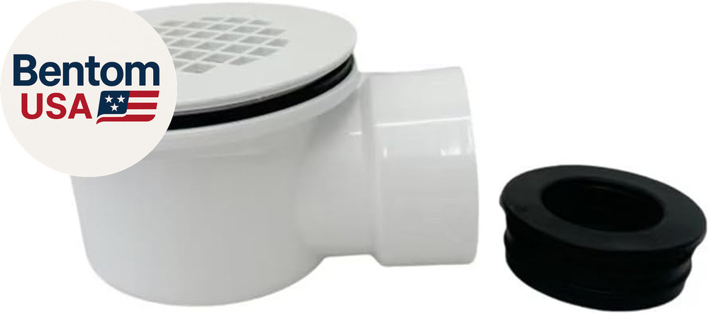 Low Profile Shower Drain Kit for 2” Side Outlet Shower Drain，With 1.5“ Adapter M