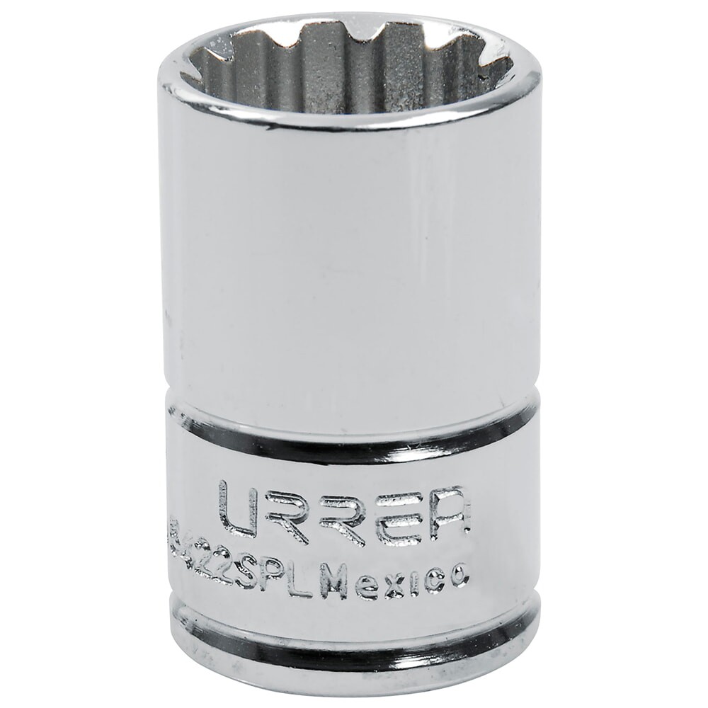 URREA 5422SPL 1/2" Drive Chrome Spline Short Socket Size 22
