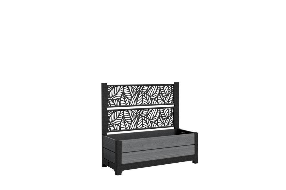 Keter Tulip Screen Planter, Gray Resin, 13.56 Cu Ft Capacity, Rectangular 43.2