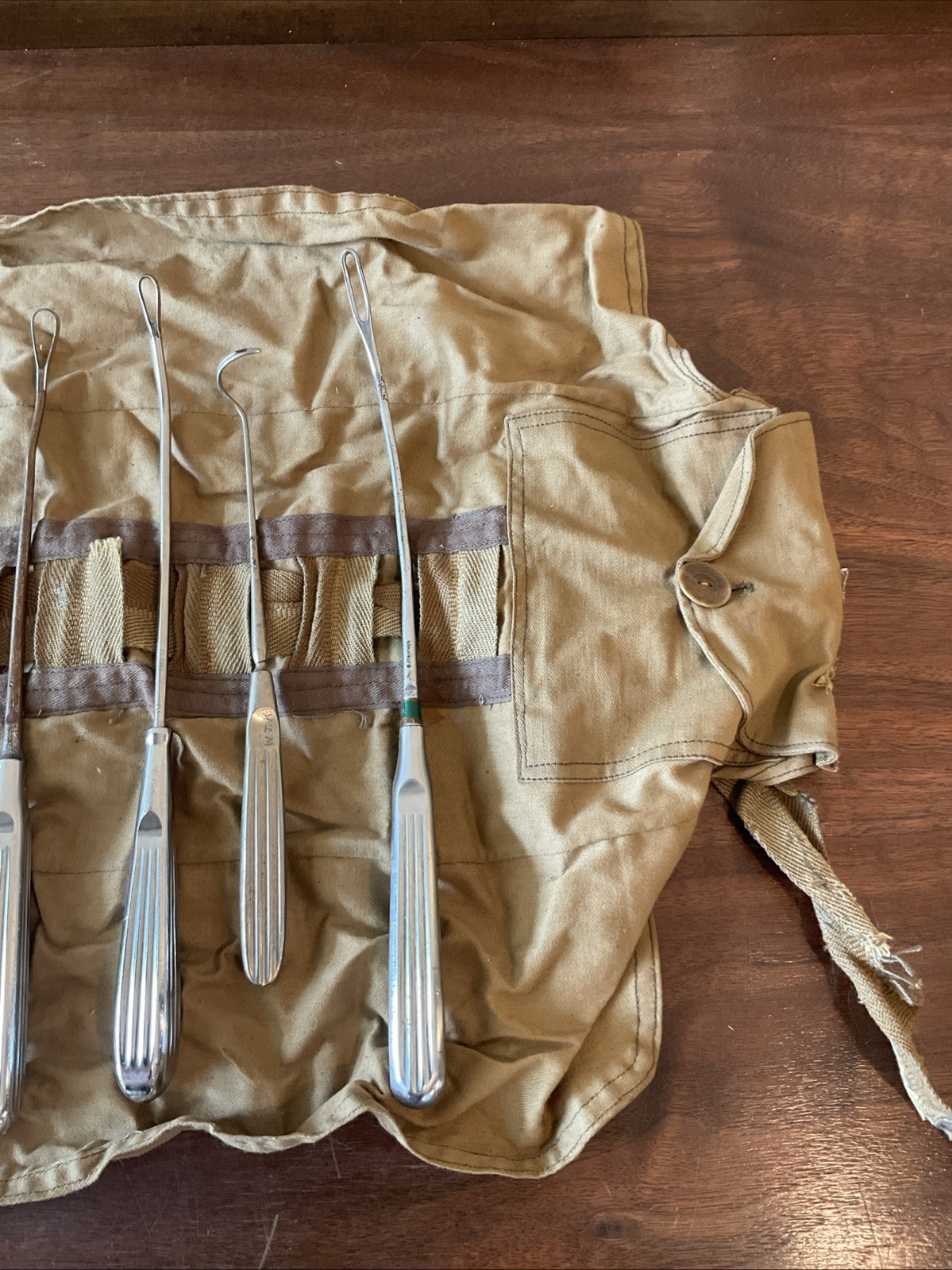 Lot Set Of Vintage Military Curette Field Surgical Instruments Tools